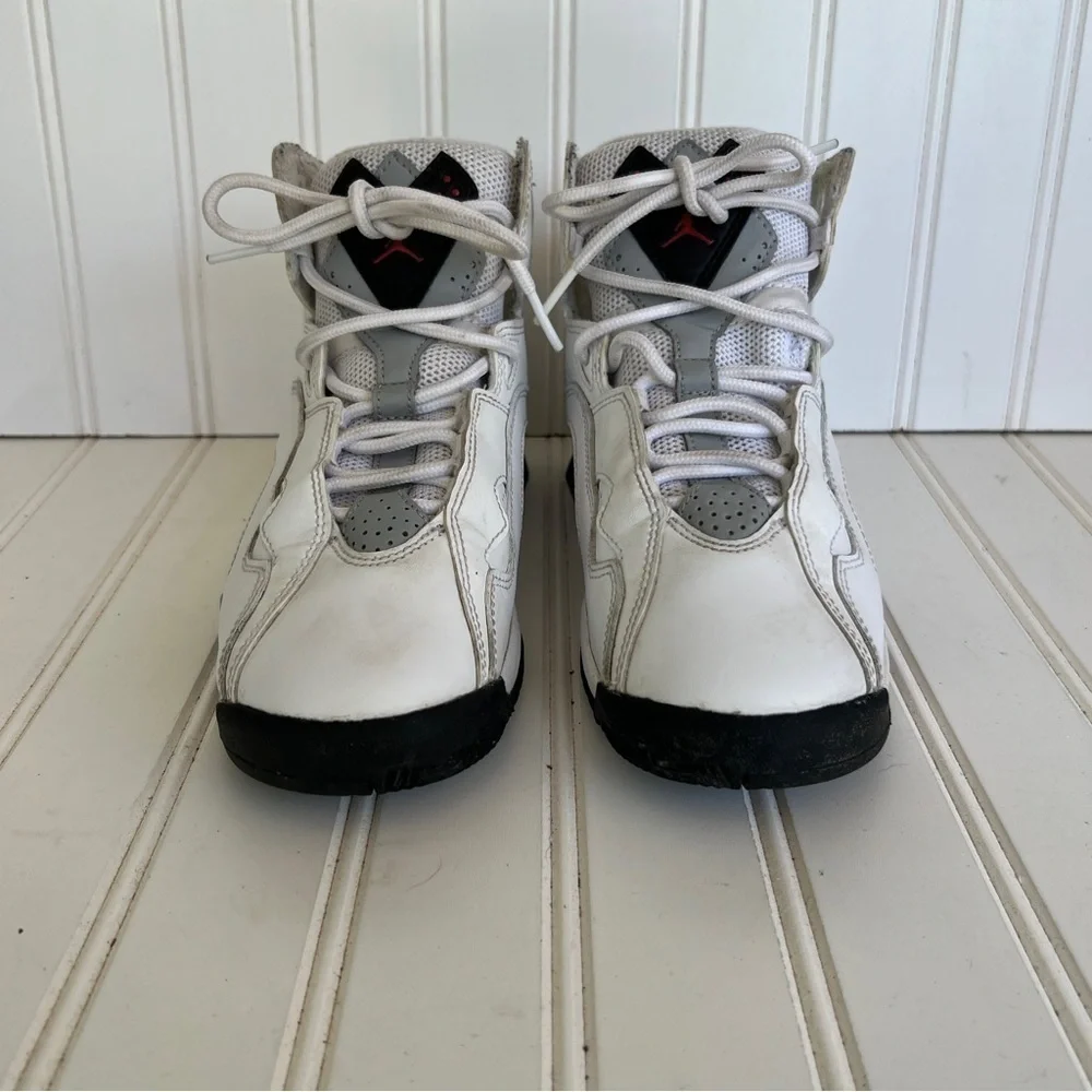 Nike Jordan Air True Flight Mid White Cement Basketball Sneakers Youth 4